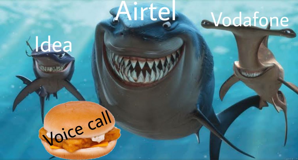 Airtel, Vodafone and Idea fighting for voice call rates.